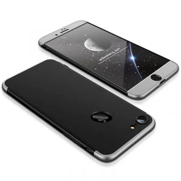 360° Ochranný obal Apple iPhone 6 / 6S čierno-strieborný