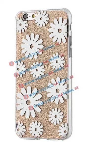 SHINY FLOWERS Ochranný obal Apple iPhone  6 / 6S zlatý