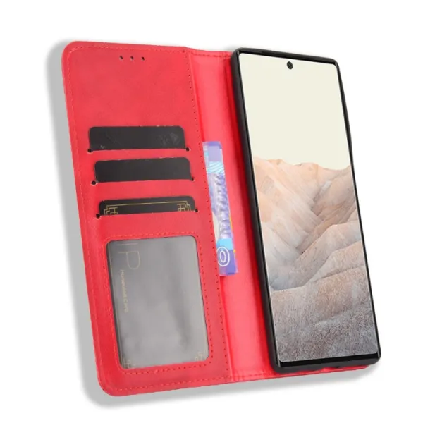 BUSINESS Peňaženkový kryt pre Google Pixel 6 Pro červený