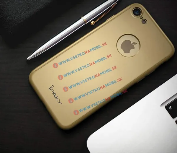 IPAKY 360° Ochranný obal + tvrdené sklo Apple iPhone 7 zlatý