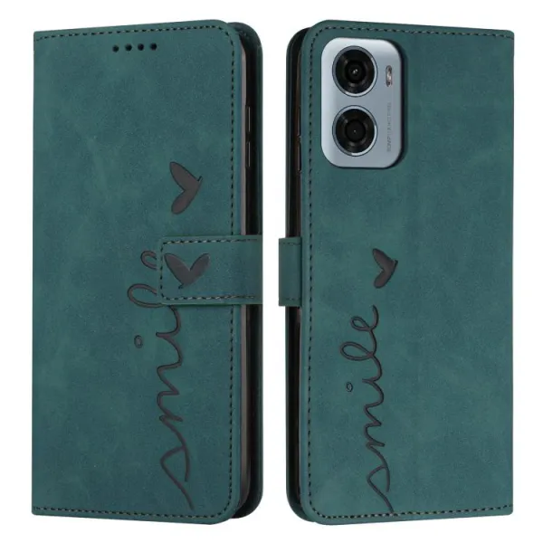 ART SMILE Peňaženkový obal s remienkom pre Motorola Moto G05 / Moto E15 zelený
