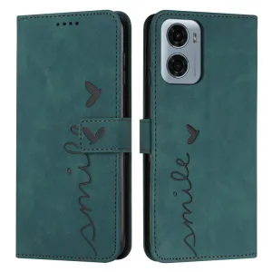 ART SMILE Peňaženkový obal s remienkom pre Motorola Moto G05 / Moto E15 zelený