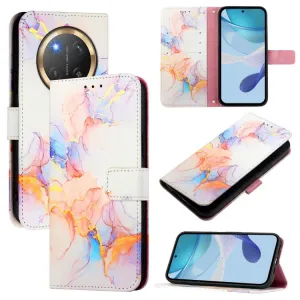 ART MARBLE Peňaženkový kryt pre Honor Magic7 Lite 5G WHITE ORANGE