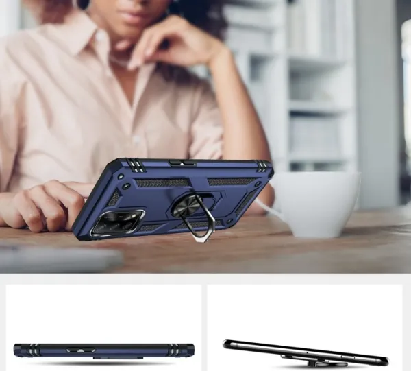 RING Obal s držiakom pre Oppo A74 modrý