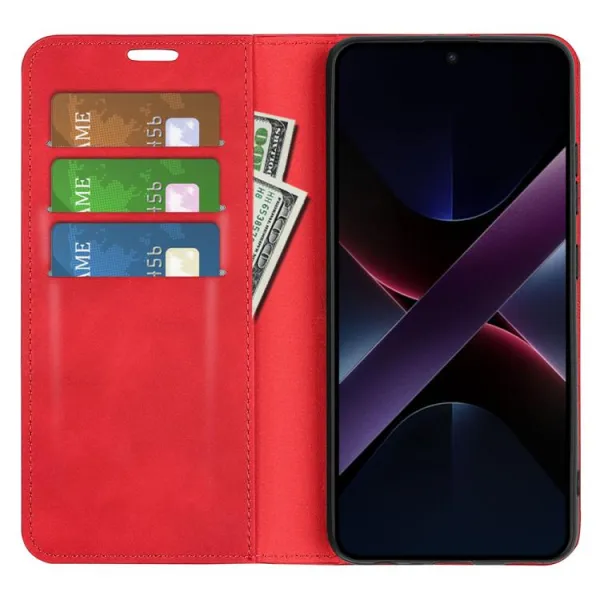 MAGNETIC Zaklápací kryt pre Xiaomi Poco X7 Pro červený