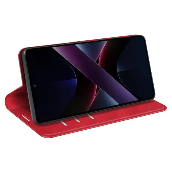 MAGNETIC Zaklápací kryt pre Xiaomi Poco X7 Pro červený