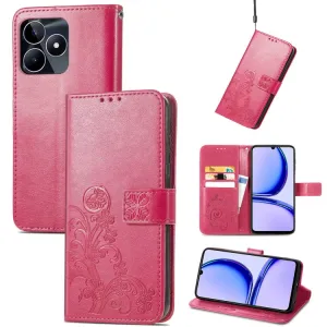ART FLOWERS Peňaženkový obal pre Realme C53 tmavoružový
