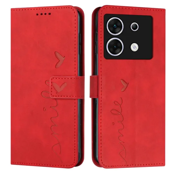 ART SMILE Peňaženkový obal s remienkom pre Infinix Zero 30 5G červený