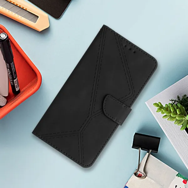 STITCHED Peňaženkový kryt pre Honor 200 Smart 5G čierny