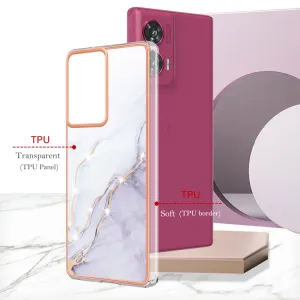 IMD MARBLE Ochranný kryt pre Motorola Edge 50 Fusion WHITE