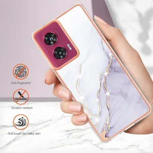IMD MARBLE Ochranný kryt pre Motorola Edge 50 Fusion WHITE