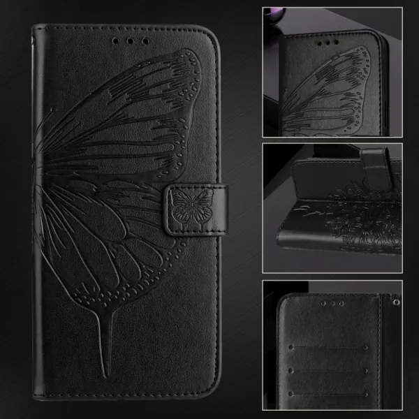 ART BUTTERFLY Peňaženkový obal pre Blackview Shark 8 čierny