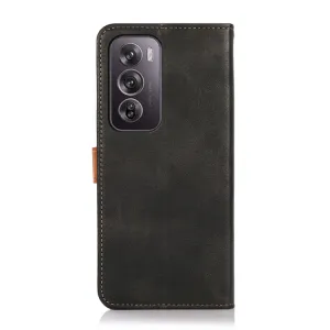KHAZNEH DUAL-COLOR Peňaženkový kryt pre Oppo Reno12 Pro 5G čierny