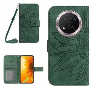 ART SUNFLOWER Peňaženkový obal so šnúrkou pre Honor Magic7 Lite 5G zelený