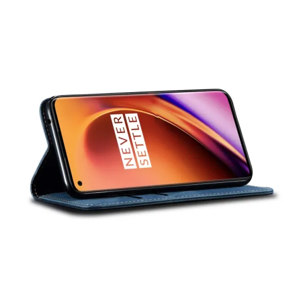 DENIM Peňaženkový kryt pre OnePlus 8 Pro modrý