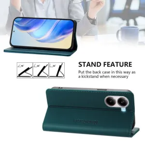 RINA Zaklápacie puzdro pre Xiaomi Poco X7 Pro tmavozelené