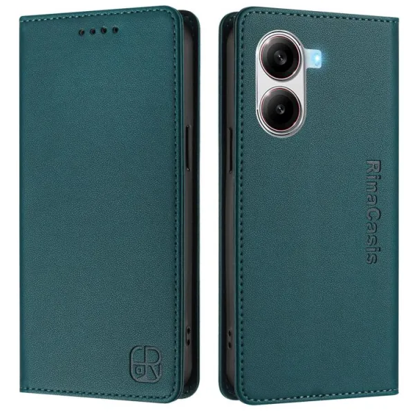 RINA Zaklápacie puzdro pre Xiaomi Poco X7 Pro tmavozelené