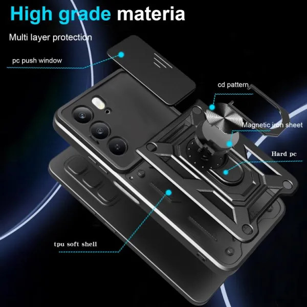 RING CAMERA Kryt s držiakom pre Realme C75 / Realme 14x 5G modrý