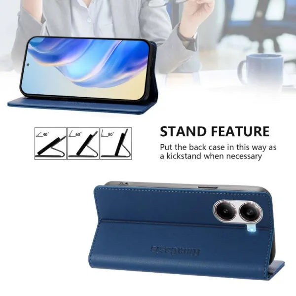 RINA Zaklápacie puzdro pre Xiaomi Poco X7 Pro tmavomodré