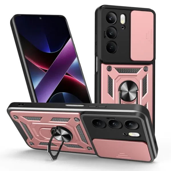 RING CAMERA Kryt s držiakom pre Realme C75 / Realme 14x 5G ružový