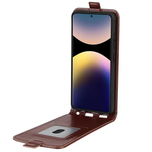 Vyklápacie puzdro pre Xiaomi Redmi Note 14 Pro hnedé