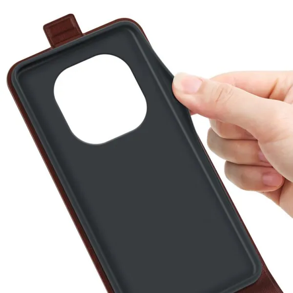 Vyklápacie puzdro pre Xiaomi Redmi Note 14 Pro hnedé