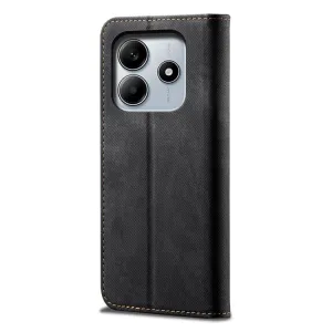 DENIM Peňaženkový kryt pre Xiaomi Redmi Note 14 čierny