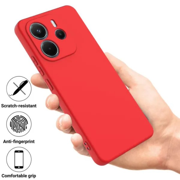 RUBBER Ochranný kryt pre Xiaomi Redmi Note 14 červený