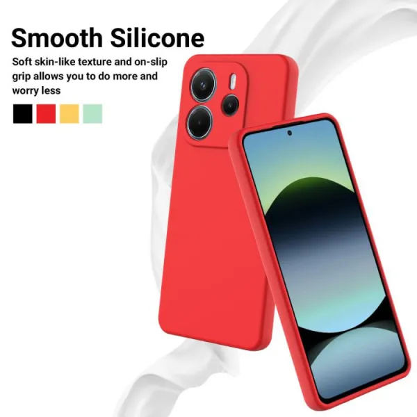 RUBBER Ochranný kryt pre Xiaomi Redmi Note 14 červený