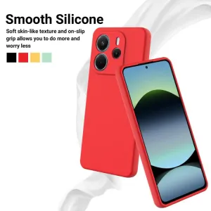 RUBBER Ochranný kryt pre Xiaomi Redmi Note 14 červený