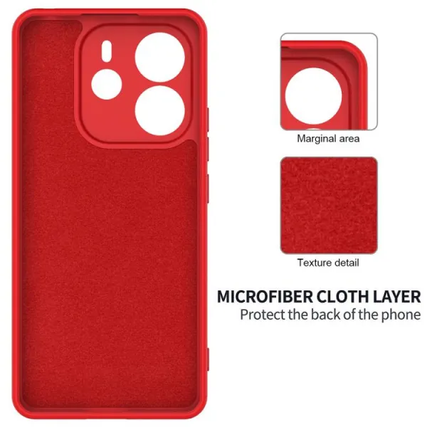 RUBBER Ochranný kryt pre Xiaomi Redmi Note 14 červený