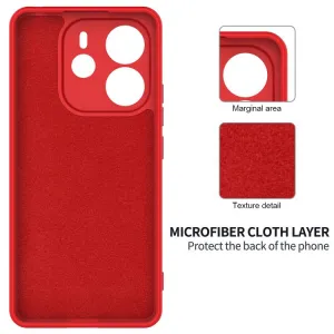 RUBBER Ochranný kryt pre Xiaomi Redmi Note 14 červený
