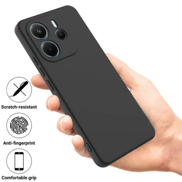 RUBBER Ochranný kryt pre Xiaomi Redmi Note 14 čierny