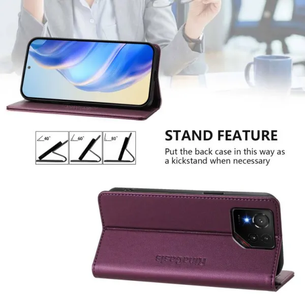 RINA Zaklápacie puzdro pre Asus ROG Phone 9 / ROG Phone 9 Pro tmavofialové