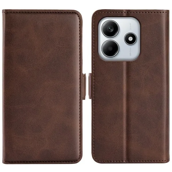 SIDE Peňaženkové puzdro pre Xiaomi Redmi Note 14 tmavohnedé