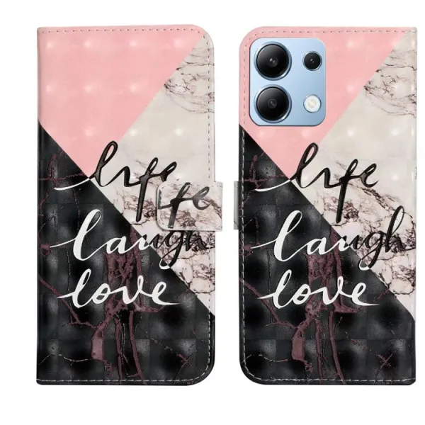 ART Peňaženkový kryt pre Xiaomi Redmi Note 14 STITCH MARBLE