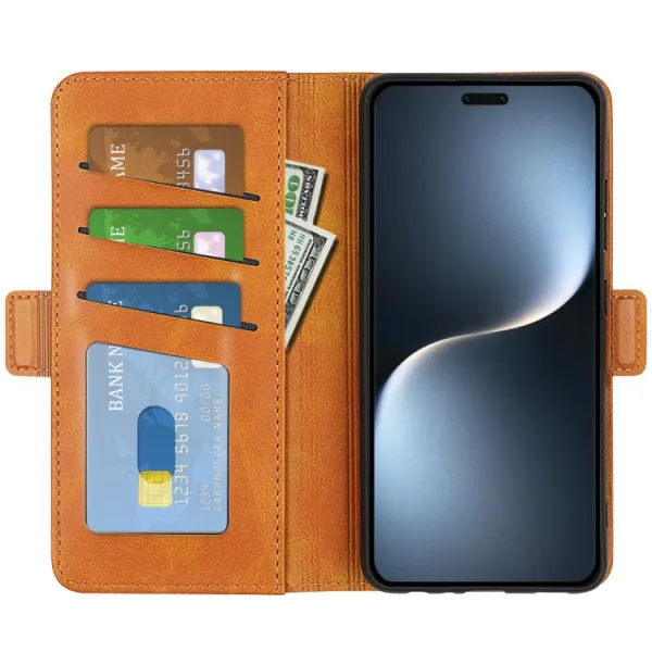 SIDE Peňaženkové puzdro pre Honor Magic7 Pro 5G svetlohnedé