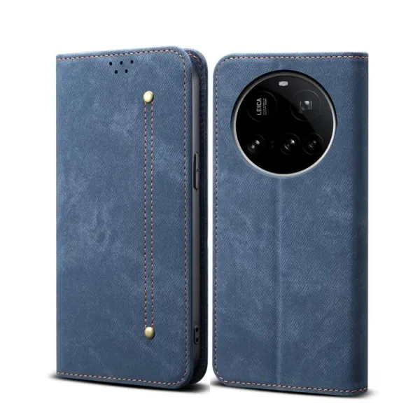 DENIM Peňaženkový kryt pre Xiaomi 15 Ultra modrý