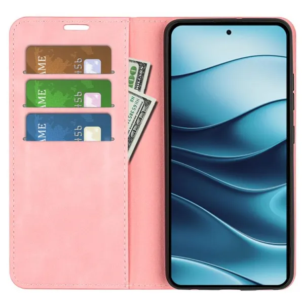 MAGNETIC Zaklápací kryt pre Xiaomi Redmi Note 14 ružový