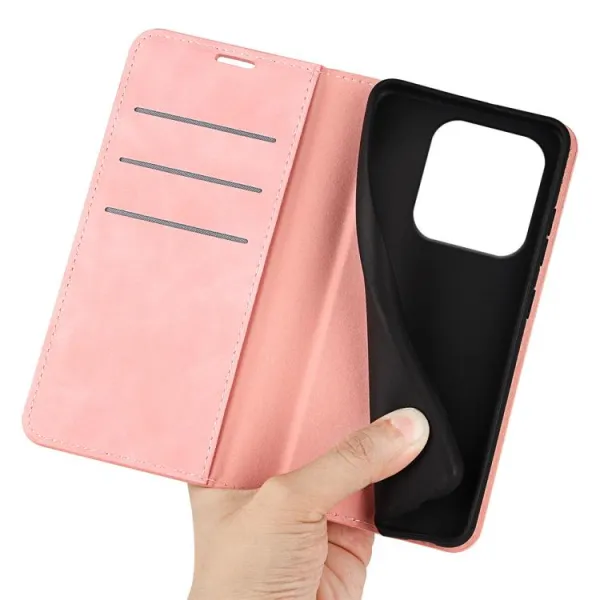 MAGNETIC Zaklápací kryt pre Xiaomi Redmi Note 14 ružový