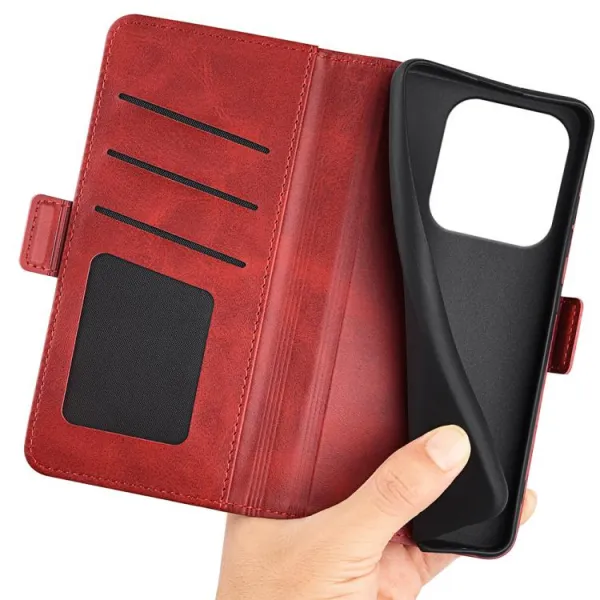 SIDE Peňaženkové puzdro pre Xiaomi Redmi Note 14 červené