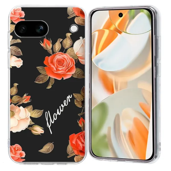 ART TPU Ochranný kryt pre Google Pixel 9a ROSES ON BLACK