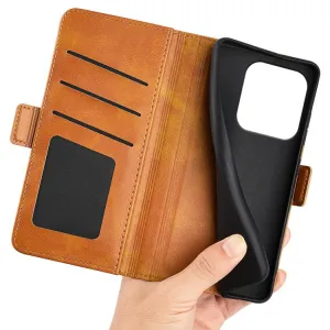 SIDE Peňaženkové puzdro pre Xiaomi Redmi Note 14 svetlohnedé