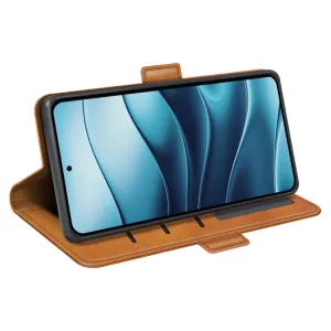 SIDE Peňaženkové puzdro pre Xiaomi Redmi Note 14 svetlohnedé