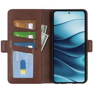 SIDE Peňaženkové puzdro pre Xiaomi Redmi Note 14 tmavohnedé
