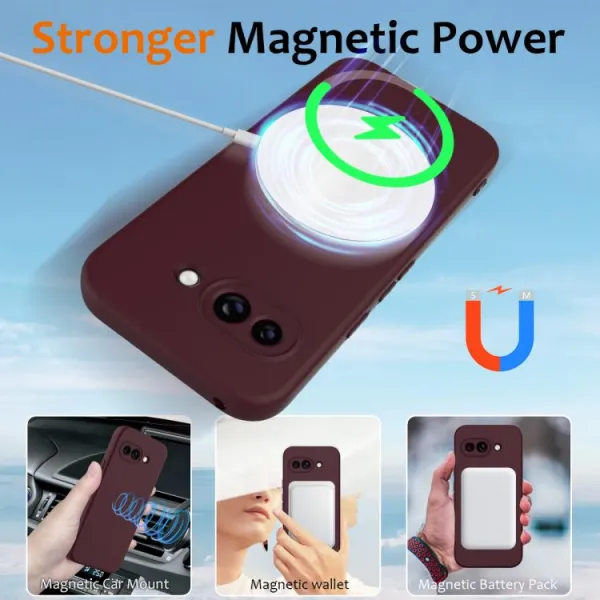 RUBBER MAGSAFE Silikónový kryt pre Google Pixel 9a bordový