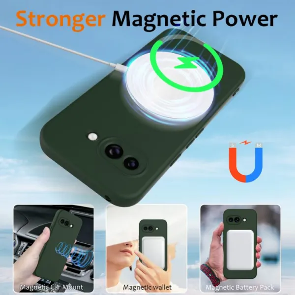 RUBBER MAGSAFE Silikónový kryt pre Google Pixel 9a zelený