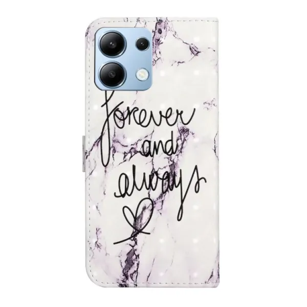 ART Peňaženkový kryt pre Xiaomi Redmi Note 14 WORDS MARBLE