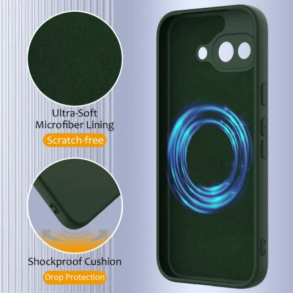 RUBBER MAGSAFE Silikónový kryt pre Google Pixel 9a zelený