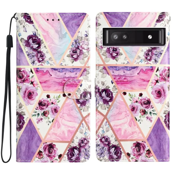 ART Peňaženkový kryt pre Google Pixel 9a PURPLE MARBLE
